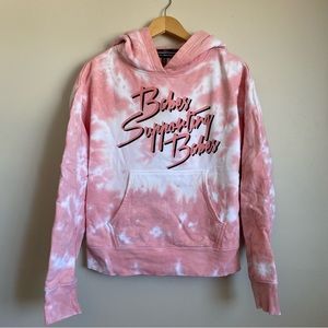 Brunette the Label x Juicy Couture. Step Sister Hoodie. Size S/M. Pink tie-dye.